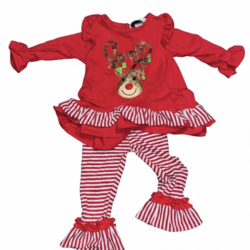 Rare Editions Red Reindeer Kids Matching Set
